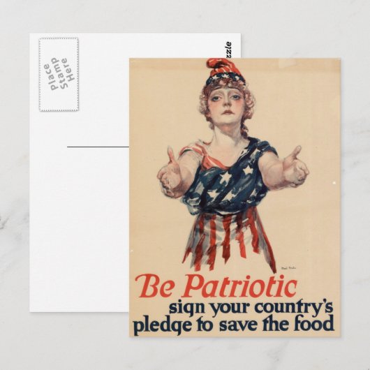  patriottische vrouw briefkaart (Voorkant / Achterkant)