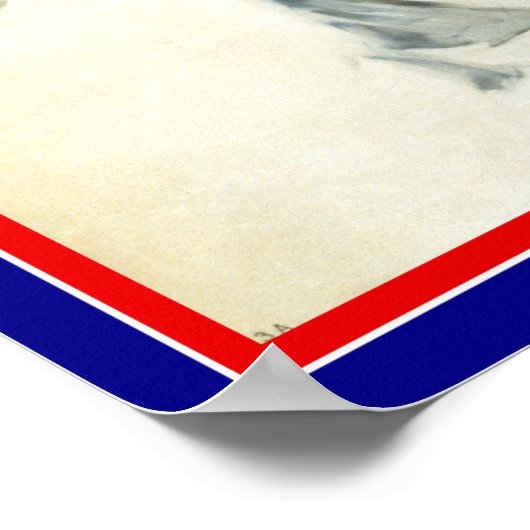  patriottische vrouw met Amerikaanse vlag Poster A (Hoek)