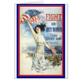  patriottische vrouw met Amerikaanse vlag Poster A (Voorkant)