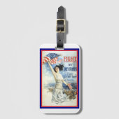 patriottische vrouw met Amerikaanse vlag Poster A Bagagelabel (Voorkant (verticaal))