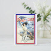 patriottische vrouw met Amerikaanse vlag Poster A Briefkaart (Staand voorkant)