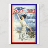 patriottische vrouw met Amerikaanse vlag Poster A Briefkaart (Voorkant)