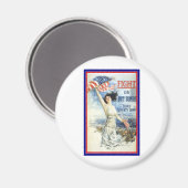  patriottische vrouw met Amerikaanse vlag Poster A Magneet (Voorkant / Achterkant)