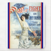  patriottische vrouw met Amerikaanse vlag Poster A Muismat (Voorkant)