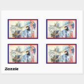  patriottische vrouw met Amerikaanse vlag Poster A Rechthoekige Sticker (Vel)