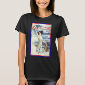  patriottische vrouw met Amerikaanse vlag Poster A T-shirt (Voorkant)