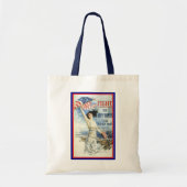  patriottische vrouw met Amerikaanse vlag Poster A Tote Bag (Voorkant)
