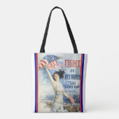  patriottische vrouw met Amerikaanse vlag Poster A Tote Bag (Achterkant)