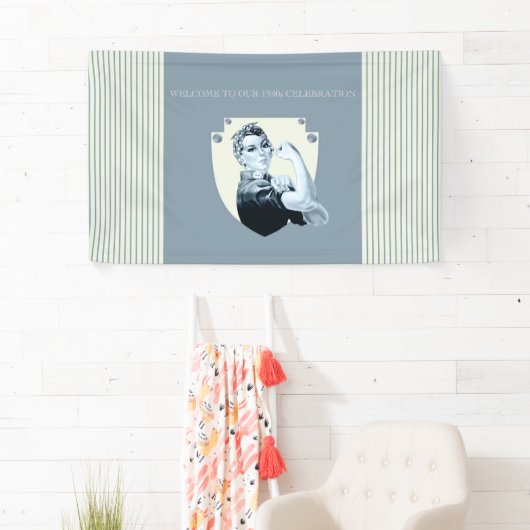  patriottische vrouw retro uit 1940 spandoek (Insitu)