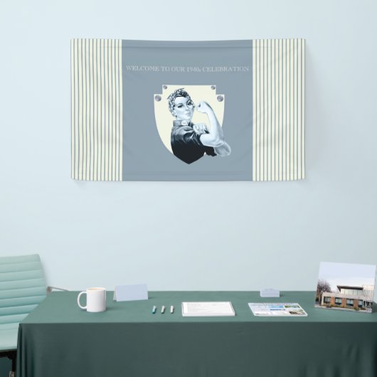 patriottische vrouw retro uit 1940 spandoek (Beurs)