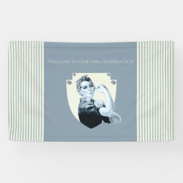  patriottische vrouw retro uit 1940 spandoek