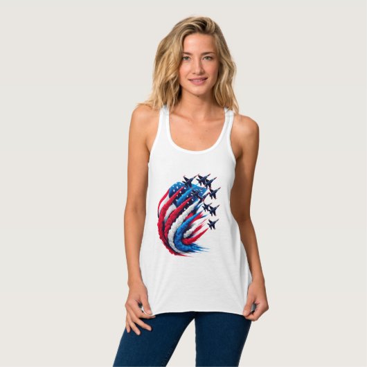 Patriottische Vrouwen Racerback Tanktop (Volledige Voorkant)