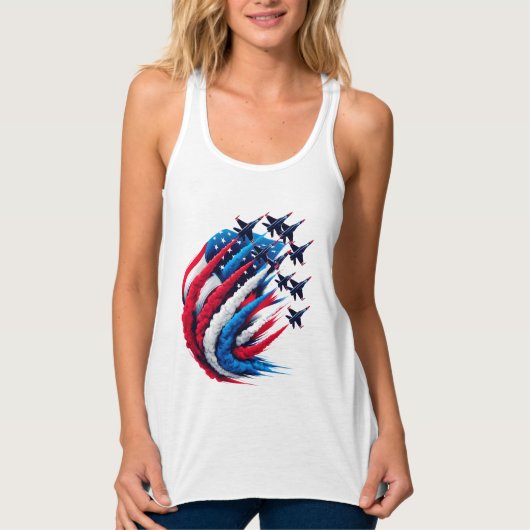 Patriottische Vrouwen Racerback Tanktop (Voorkant)