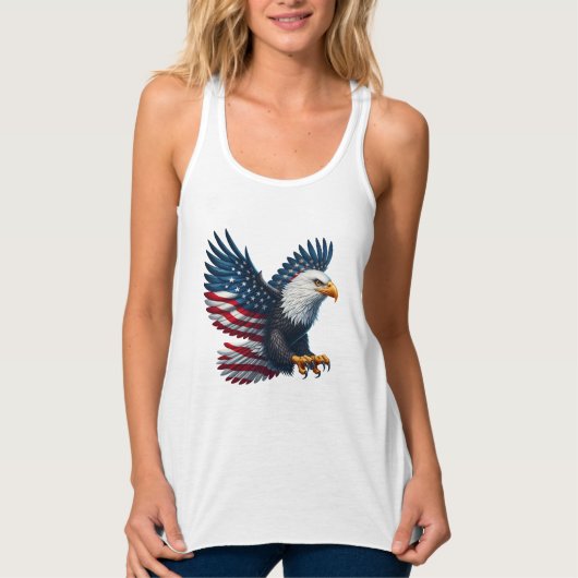 Patriottische Vrouwen Racerback Tanktop (Voorkant)