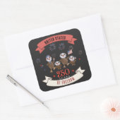 Patriottische VS 250 jaar Freedom Eagle-familie Vierkante Sticker (Envelop)