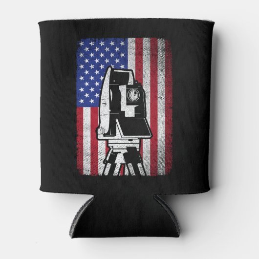 Patriottische VS Amerikaanse vlaglandmeter Blikjeskoeler (Voorkant)