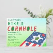 Patriottische VS Bean Bag Sack Toss Cornhole Party Kaart (Staand voorkant)