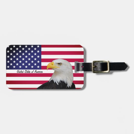 Patriottische VS, Eagle, Amerikaanse mode van de V Bagagelabel (Voorkant horizontaal)