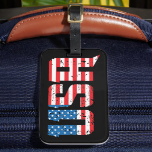 Patriottische VS in rood, wit en blauw Bagagelabel