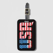 Patriottische VS in rood, wit en blauw Bagagelabel (Voorkant (verticaal))