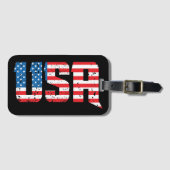 Patriottische VS in rood, wit en blauw Bagagelabel (Voorkant (horizontaal))