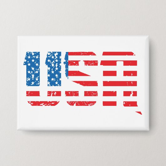 Patriottische VS in rood, wit en blauw Button (Voorkant)