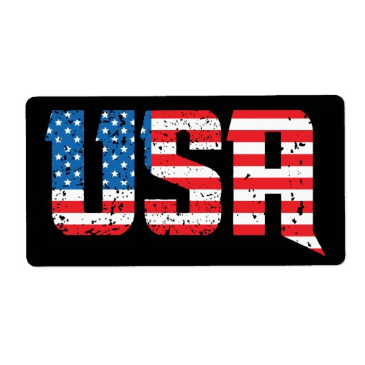 Patriottische VS in rood, wit en blauw Etiket (Voorkant)