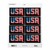 Patriottische VS in rood, wit en blauw Etiket (Full Sheet)