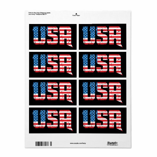 Patriottische VS in rood, wit en blauw Etiket (Full Sheet)