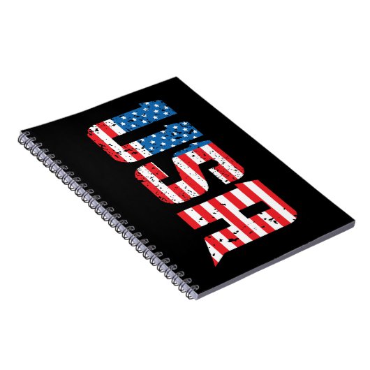 Patriottische VS in rood, wit en blauw Notitieboek (Rechterzijde)