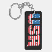 Patriottische VS in rood, wit en blauw Sleutelhanger (Voorkant Links)