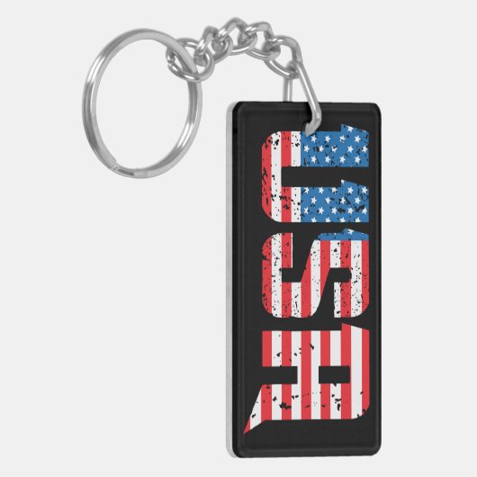 Patriottische VS in rood, wit en blauw Sleutelhanger (Voorkant Links)