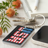 Patriottische VS in rood, wit en blauw Sleutelhanger (Voorkant Rechts)
