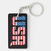 Patriottische VS in rood, wit en blauw Sleutelhanger (achterkant)