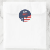 Patriottische VS-kaart 4 juli Ronde Sticker (Tas)