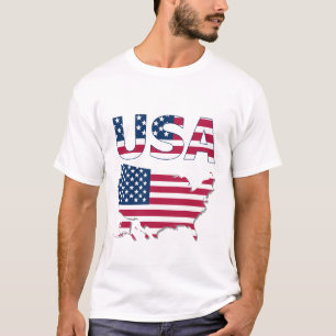 Patriottische VS Lettering, Kaart, Vlag politieke  T-shirt