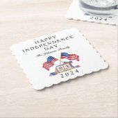 Patriottische VS Vlag 4 juli Kartonnen Onderzetters (Gebogen)