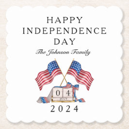 Patriottische VS Vlag 4 juli Kartonnen Onderzetters