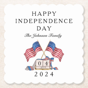 Patriottische VS Vlag 4 juli Kartonnen Onderzetters