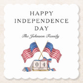 Patriottische VS Vlag 4 juli Kartonnen Onderzetters (Voorkant)