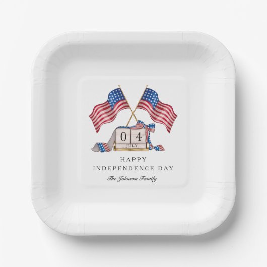 Patriottische VS Vlag 4 juli Papieren Bordje (Voorkant)