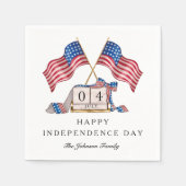 Patriottische VS Vlag 4 juli Servet (Voorkant)