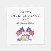 Patriottische VS Vlag 4 juli servetten (Voorkant)