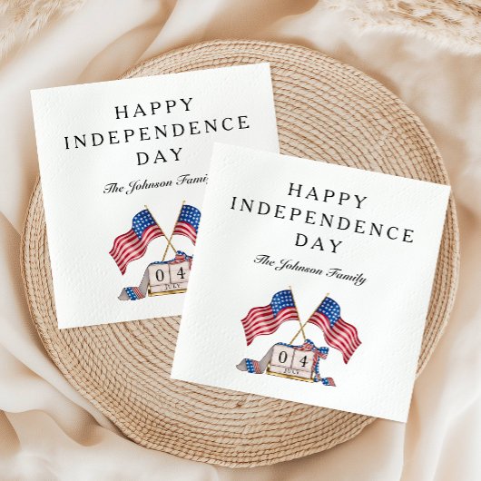 Patriottische VS Vlag 4 juli servetten