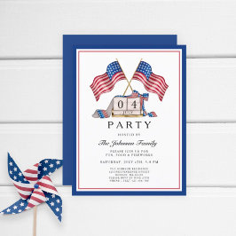 Patriottische VS Vlag 4 juli Uitnodiging Briefkaart