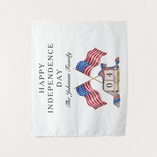 Patriottische VS Vlag 4 juli Wandkleed (Voorkant)