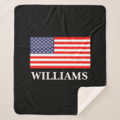 Patriottische VS vlag aangepaste Sherpa fleece dek Deken (Voorkant)