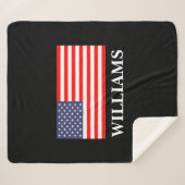 Patriottische VS vlag aangepaste Sherpa fleece dek Deken (Voorkant (horizontaal))