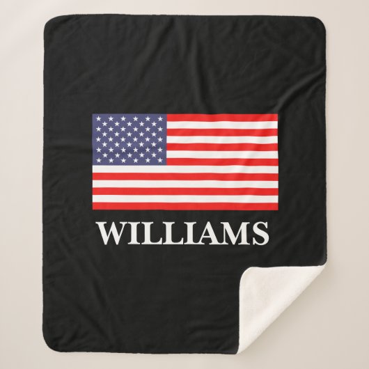 Patriottische VS vlag aangepaste Sherpa fleece dek Sherpa Deken (Voorkant)