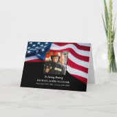 Patriottische VS vlag brandweerman Memorial begraf Bedankkaart (Voorkant)